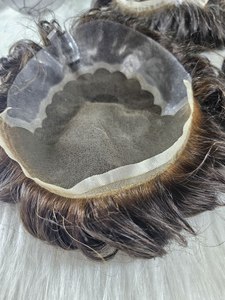 Peluca de Cabello Humano Remy Indio Personalizada de Fábrica de Bangladesh para Hombres, Ondulado Natural, 8/20 Pulgadas, Sistema de Cabello Mono Transpirable - Product Image 5