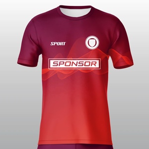 เสื้อฟุตบอลพิมพ์ลาย โพลีเอสเตอร์ 100% ย้อมสีทั้งตัว น้ำหนัก 180 กรัม แห้งเร็ว เป็นมิตรกับสิ่งแวดล้อม ไม่หดตัว ผ้าถัก ยูนิเซ็กซ์ RS - Product Image 1