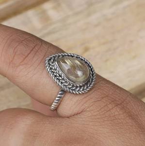 แหวนหมั้น925สเตอริงสีเงินและรูไทล์สีทองแบบคลาสสิกสำหรับเป็นของขวัญวันครบรอบแต่งงานสำหรับทุกเพศ - Product Image 1