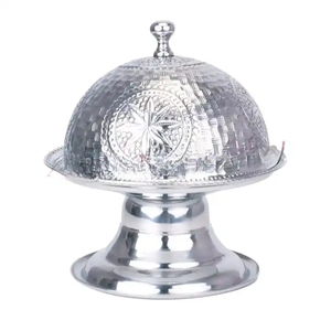 Bol à dattes en laiton Amson, design personnalisé, fait main, métal laiton plaqué argent, lavable, nouvel arrivage, bol de fête écologique - Product Image 1