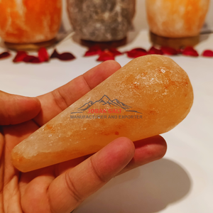 ลูกกลิ้งนวดเกลือหิมาลัยธรรมชาติแกะสลักสีธรรมชาติได้รับการรับรองความรัก ISO คุณภาพระดับพรีเมี่ยมคืนความอ่อนเยาว์ผ่อนคลายสไตล์เกลือ - Product Image 1