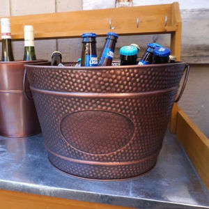 Cubo enfriador de vino artesanal virgen ecológico moderno de cobre de acero inoxidable | para enfriador de bebidas de bañera de fiesta de bañera de hielo - Product Image 1