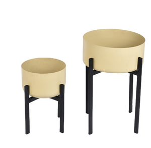 Farmhouse Style Gold Finish Iron Planter Large Outdoor Plant <b>Stand</b> Durable Lightweight Metal Pot Home Garden Decor 2026 - Product Image 1