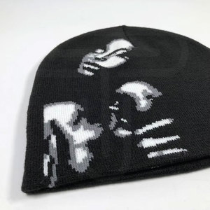 Latest Design Custom Soft Thick Outdoor <b>Beanie</b> <b>Hat</b> For Men <b>Women</b> Warm Knit Cuffed Skull Cap Sports and Daily Use Jacquard - Product Image 5