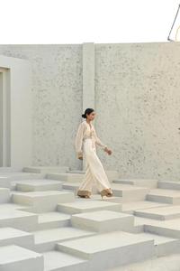 BARE Adultos Verano Elegante Sólido Natural Terciopelo Co-ord Conjunto Silueta suelta Viscosa Satén Seda Terciopelo Hasta el suelo Vestido - Product Image 2