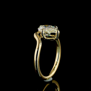 Bague de fiançailles spéciale en forme de poire de 2,12 carats en or jaune 14 carats avec diamant de laboratoire cultivé, bijoux fins faits à la main pour mariage - Product Image 4