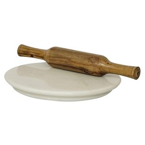 Fabricant de planche à chakla/rouleau à pâtisserie en marbre Roti Phulka Chapati Maker Belan pour combo de cuisine en bois blanc - Product Image 1