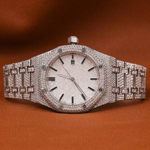 Reloj de Pulsera para Hombre, Diseño Moderno 2026, Oro Blanco con Incrustaciones de Moissanita Certificada VVS, Estilo Hip Hop, Diamantes Hechos a Mano - Product Image 1