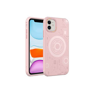 Funda Protectora de Silicona Netzy para iPhone 11 Plus, Compatible con Carga Inalámbrica SAFA, Diseño Estampado - Oro Rosa - Product Image 1