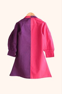 Preppy Style enfants filles 100% coton robes 2 couleurs solide personnalisé OEM vente en gros fête d'anniversaire plage vacances été inde 2025 - Product Image 4