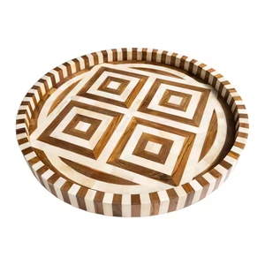 Plateau d'incrustation en os adapté au décor de la cuisine et au stockage Plateau de service en nacre pour hôtel et restaurant à domicile - Product Image 5