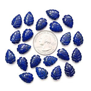 Perles sculptées en forme de feuille de Lapis Lazuli naturel 12mm perles de pierres précieuses Lapis Lazuli en vrac pour bijoux sculpture feuilles en gros prix - Product Image 4