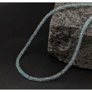 Collier unisexe en perles rondes fines 100% naturelles en aquamarine, à porter tous les jours - Product Image 2