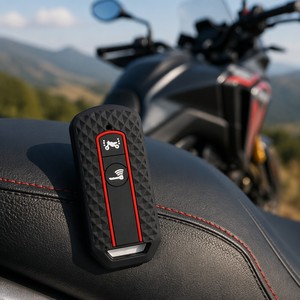 Funda de Silicona para Llave de Honda PCX 125 150 160 ADV 150 160 Forza <span class=keywords><strong>SH300</strong></span> <span class=keywords><strong>Scooter</strong></span>, Carcasa para Llave Inteligente de 2 Botones, Color Negro y Rojo - Product Image 3
