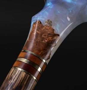 CAUTIVADOR CÓMODO BASTÓN DE RESINA DE MADERA ANTIDESLIZANTE con mango fuerte de múltiples formas para personas mayores Rehabilitación - Product Image 5