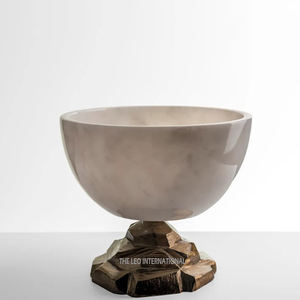 Bol de service en aluminium de couleur blanche élégant fait à la main technique personnalisée article de décoration de la maison pour les aliments sans fruits en métal - Product Image 1