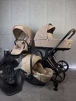 Nouvelle poussette CYBEX e-PRIAM 2 Jeremy Scott Wings One Box - Noir / Gris / Or / Marron
