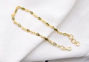 กำไลข้อมือเงินแท้ทำด้วยมือพลอยเพอริดอทเครื่องประดับเงินแท้925เครื่องประดับเงินสเตอร์ลิงเครื่องประดับ925เงินสเตอร์ลิง - Product Image 4