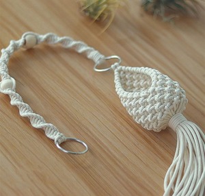 Haute qualité Unique fait à la main bohème Mini plante cintre coton corde tissé suspendu jardinière porte-Pot pour jardin Pots de fleurs - Product Image 4