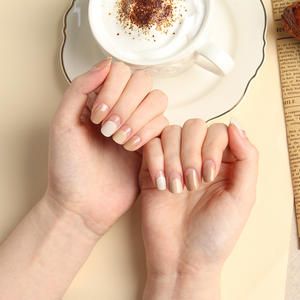 Pegatinas de uñas de gel 2D de diseño francés marrón superventas ShineB #45775 artículo de moda de salón fácil de alta calidad hecho en Corea - Product Image 5