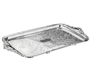 Plateau de service à thé et café de forme rectangulaire en cuivre de qualité supérieure plateau de service à jus au meilleur prix - Product Image 2