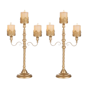 Exquisitos candelabros de aluminio dorado, portavelas decorativo para el hogar para centros de mesa de boda, decoraciones de mesa para restaurante - Product Image 6