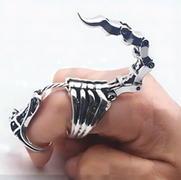 Bague scorpion rétro personnalité mobile punk hip-hop bague ouverte pour hommes en gros, bague en alliage pour hommes et femmes bijoux de mode