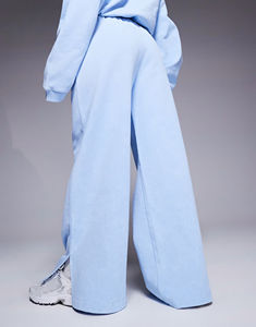 Venta al por mayor de alta calidad Streetwear cintura elástica pantalones de chándal acampanados de pierna ancha 100% algodón Fleece Loose Fit Joggers para mujeres - Product Image 4