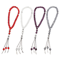 2024 nouveauté musulman Tasbih pierre de Lapis naturelle avec gland en fil d'or nouveau Design bois Misbaha vente en gros