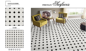 Carreaux de porcelaine noir et blanc 600*600mm Carreaux de sol de garage Carré noir et blanc Galaxy Granit noir - Product Image 6