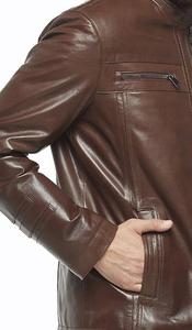 Chaqueta de Cuero Clásica para Hombre, Nuevo Diseño, Cómoda, Delgada, de Cuero Suave, en Talla Grande, Transpirable, para Invierno - Product Image 5