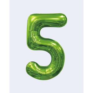 Globo de Fiesta con Número Verde N5 de 100 cm, Bolsa de 12 Unidades - Product Image 1