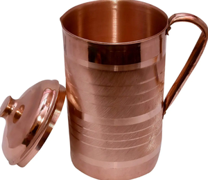 Pichet en cuivre KING/Pichet pour hôtel servant de l'eau/Pichet pour eau froide avec poignée pour jus de fruits, café, thé glacé Pichet pour eau - Product Image 5