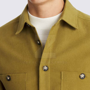 Oversized Structured Over <b>Shirt</b> for <b>Men</b> Spring Custom Solid Color Breathable Eco-Friendly Cotton Fabric High Quality - Product Image 6