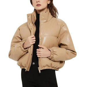 Chaqueta corta acolchada para mujer de último diseño, de alta calidad, con logotipo hecha a medida, chaqueta transpirable de talla grande con cremallera de invierno - Product Image 1