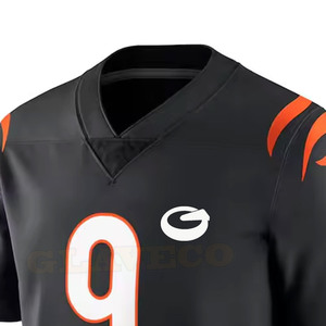 Meilleure vente Maillot de football américain grande taille Couleur personnalisée Coton de haute qualité Caractéristique respirante disponible Styles de chemises hautes - Product Image 4