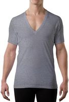 T-shirt formel en jersey 100 % coton pour homme, col en V, manches courtes, coupe classique, logo tricoté sur le devant, couleur unie