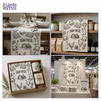 100% Baumwolle Geschirrtücher Farm-to-Table Eier & Milch Rustikaler Landhausstil Küchentücher 40x60cm