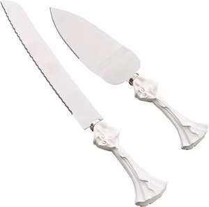 Serveur à gâteau en acier inoxydable avec poignée en résine Accessoires pour la maison Couteau à gâteau et ensemble de serveur - Product Image 4