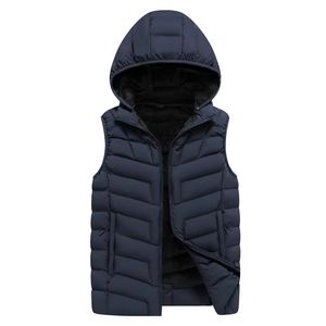 Veste d'hiver classique à col montant, imperméable, coupe-vent, matelassée épaisse, longue, avec logo sur le devant, portable et chaude - Product Image 5