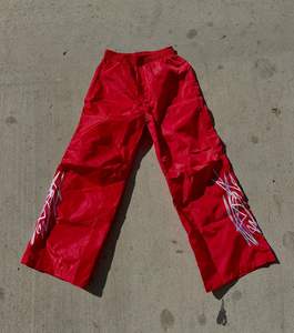 Pantalon évasé streetwear unisexe personnalisé 100% nylon coton lourd de haute qualité jambes amples empilées - Product Image 4