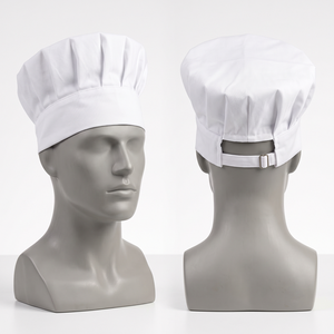 Casquette de chef unisexe en sergé de polycoton imperméable 240 GSM, rose poudré, avec fermeture élastique réglable à pression, pour restaurant et bar - Product Image 2
