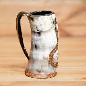 Eco-Friendly Viking Style Religious/Animal Beer Tankard Horn <b>Mug</b> for <b>Halloween</b> Cosplay Costume - Product Image 2