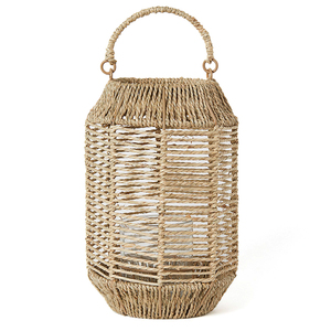 Prix de gros Vietrustic lanterne extérieure bougeoir jonc de mer lanterne de jute lanternes suspendues extérieures - Product Image 5