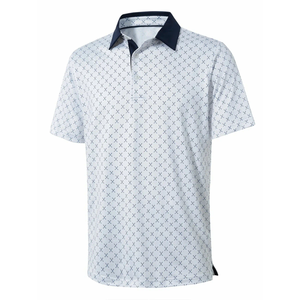 Premium verano nuevo cuarto botón abajo Polo camiseta sublimación tejido suave algodón tela Turn Down Collar Golf POLO camisa hombres - Product Image 2