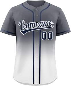 Maillot de baseball dégradé personnalisé chemises boutonnées Hip Hop avec nom et numéro personnalisés cousus pour hommes femmes jeunes - Product Image 3