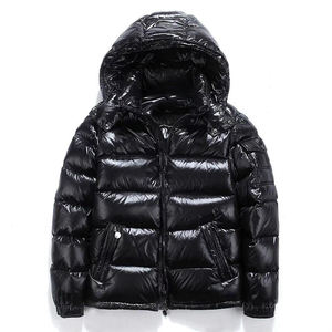 Chaqueta Acolchada Negra Brillante para Hombre, Talla Grande, con Capucha, Impermeable, Transpirable, Cortavientos, Gruesa, con Cierre de Cremallera, Ropa Exterior de Verano - Product Image 1