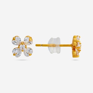 Vintage 92.5 <b>Silver</b> <b>Stud</b> Trendy Classic Flower Pattern Featuring Zircon Sapphire Pearl for Wedding Engagement Party Gift 188410 - Product Image 5