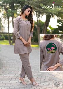 2025ใหม่ชุดสูทอิสลาม2ชิ้นชุด100% แบบลำลองผ้าฝ้ายหนาชุดสายยืดหยุ่นสำหรับผู้หญิงมุสลิมกางเกงสุภาพและชุด Kurta - Product Image 5