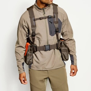 Gilet de tir moderne unisexe, grandes poches plaquées, toile respirante, fermeture éclair multifonction, orange argile, terrain découvert - Product Image 3